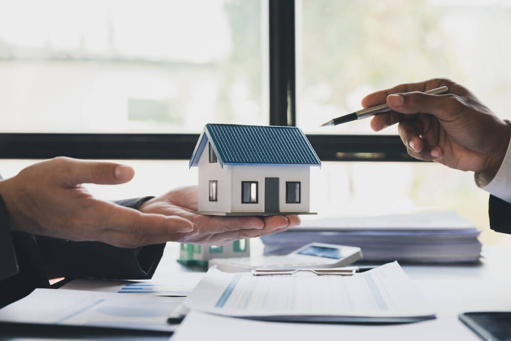 Two people considering a mortgage